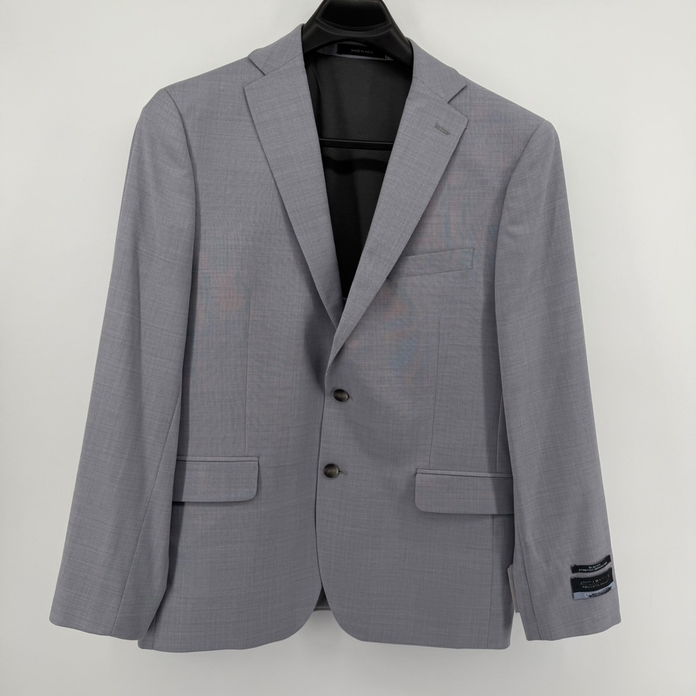 Awearness Kenneth Cole Blazer Mens 44R Gray Chillflex Slim Fit Wool Blend Flaw